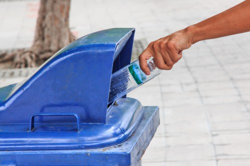 Community members engaging in a recycling event