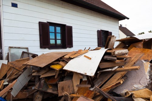 A skip delivered to a residential property in Rotherhithe