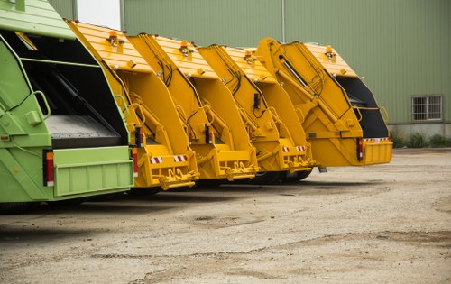 Muck removal truck stationed in Rotherhithe