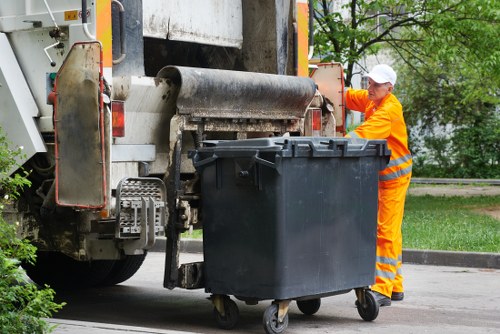 Step-by-step rubbish removal process illustration